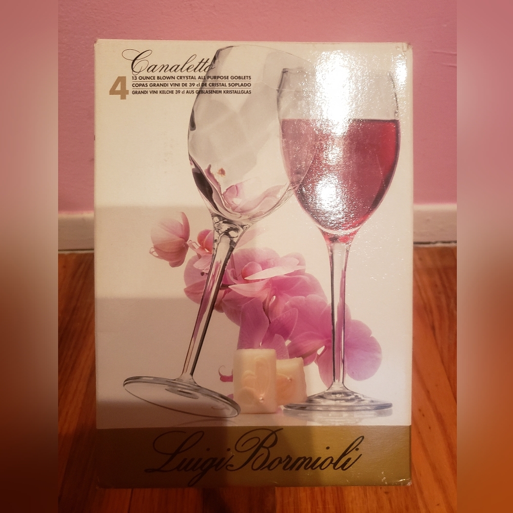 Canaletto 13 Ounce Blown Crystal Wine Glasses Set Luigi Bormioli